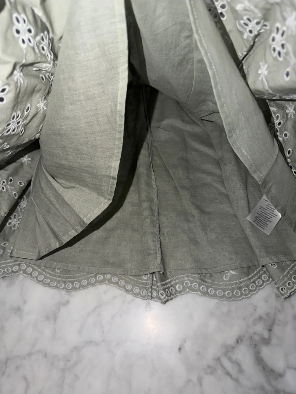 NWT Girls Sage Green Embroidered Eyelet Dress 3T